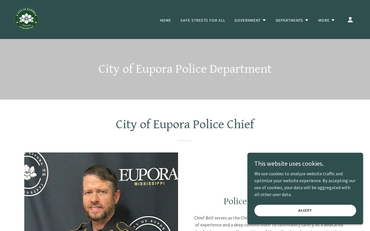 Eupora Police Department official contact page